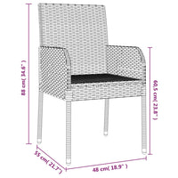 Sedie da Giardino con Cuscini 2 pz in Polyrattan Nere cod mxl 45452