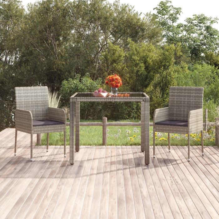 Sedie da Giardino con Cuscini 2 pz in Polyrattan Grigie cod mxl 45150