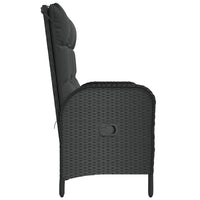 Panca Reclinabile da Giardino con Cuscini 107cm Polyrattan Nera cod mxl 50356