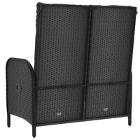 Panca Reclinabile da Giardino con Cuscini 107cm Polyrattan Nera cod mxl 50356