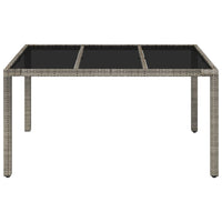 Tavolo da Giardino Piano in Vetro Grigio 150x90x75cm Polyrattan 319900