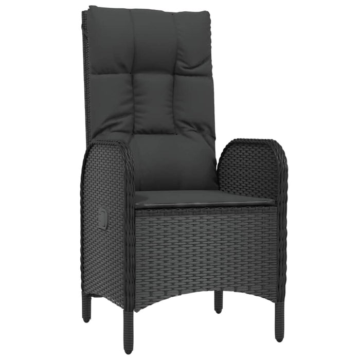 Set Divani da Giardino 3 pz con Cuscini Nero in Polyrattan 319908