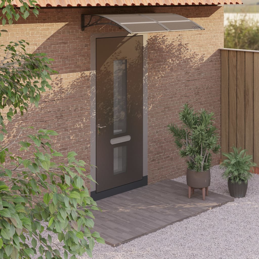 Tettoia per Porta Nera 150x100 cm Policarbonato cod mxl 54062