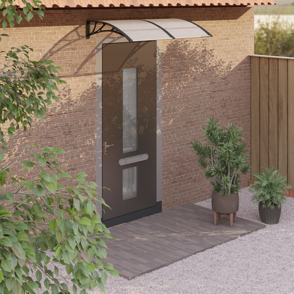 Tettoia per Porta Nero e Trasparente 150x75 cm in Policarbonatocod mxl 79746