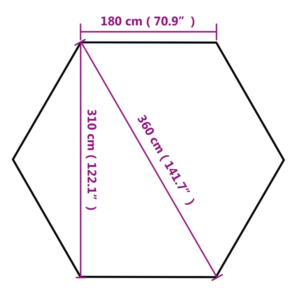 Tendone Esagonale Pieghevole Pop-Up 3,6x3,1 m Tortora 220 g/m²