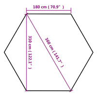 Tendone Esagonale Pieghevole Pop-Up 3,6x3,1 m Tortora 220 g/m²