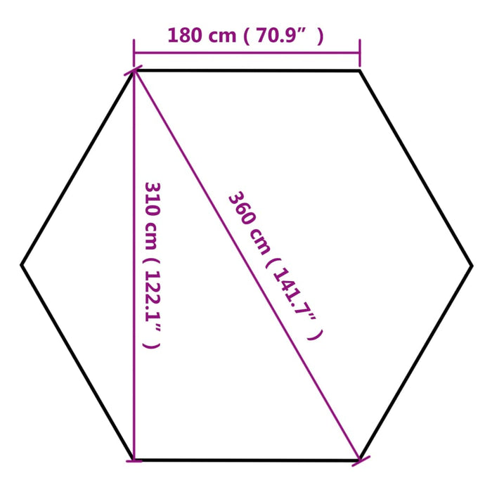 Tendone Esagonale Pieghevole Pop-Up 3,6x3,1 m Tortora 220 g/m²