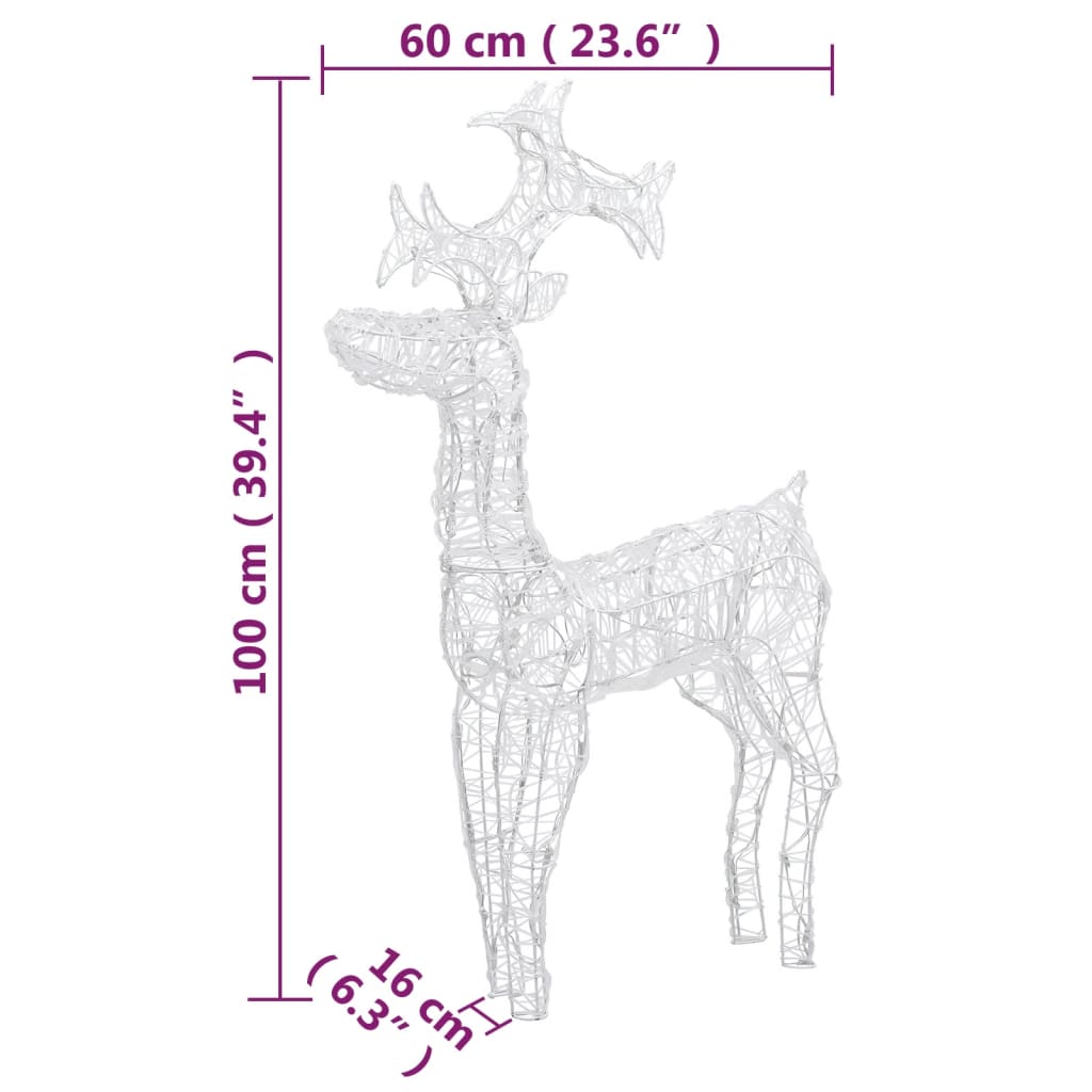 Decorazioni Natalizie Renne 2 pz 60x16x100 cm in Acrilico cod mxl 34440