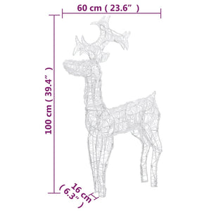 Decorazioni Natalizie Renne 2 pz 60x16x100 cm in Acrilico cod mxl 34440