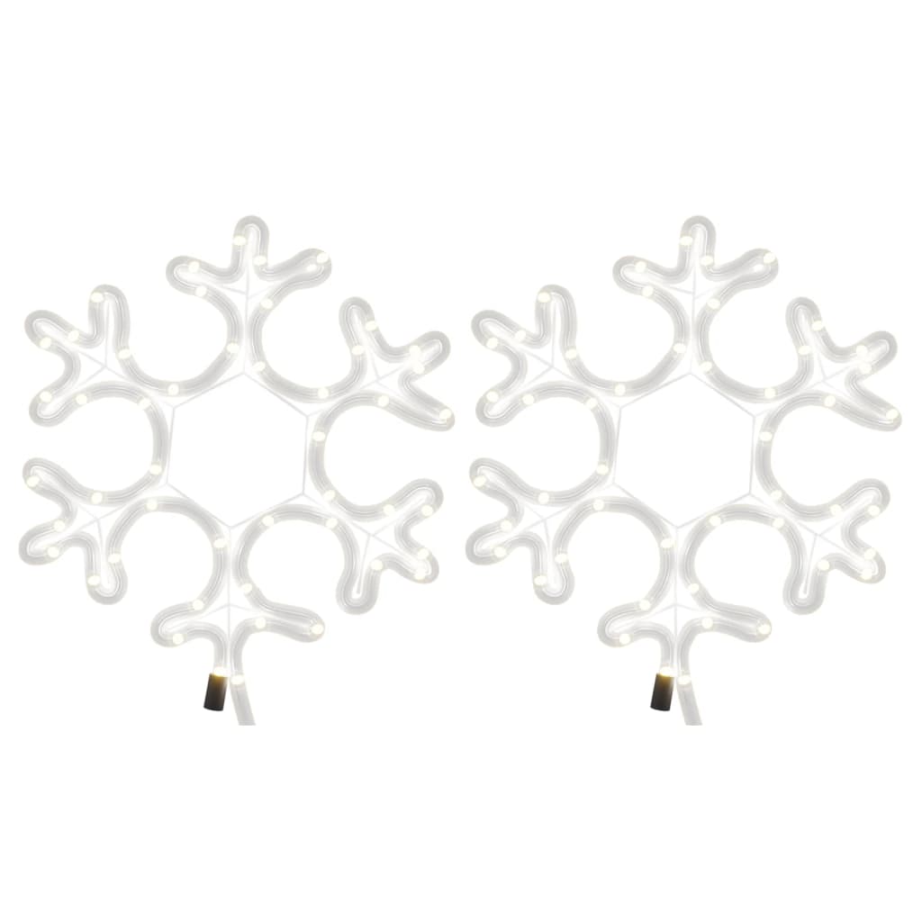 Figura Natalizia Fiocco di Neve LED 2 pz Bianco Caldo 27x27 cm cod 10298