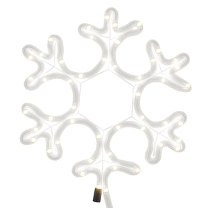 Figura Natalizia Fiocco di Neve LED 2 pz Bianco Caldo 27x27 cm cod 10298