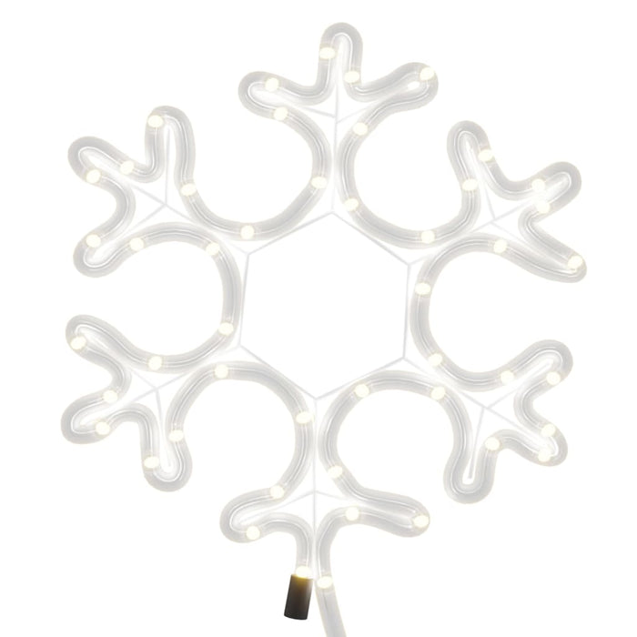 Figura Natalizia Fiocco di Neve LED 2 pz Bianco Caldo 27x27 cm cod 10298