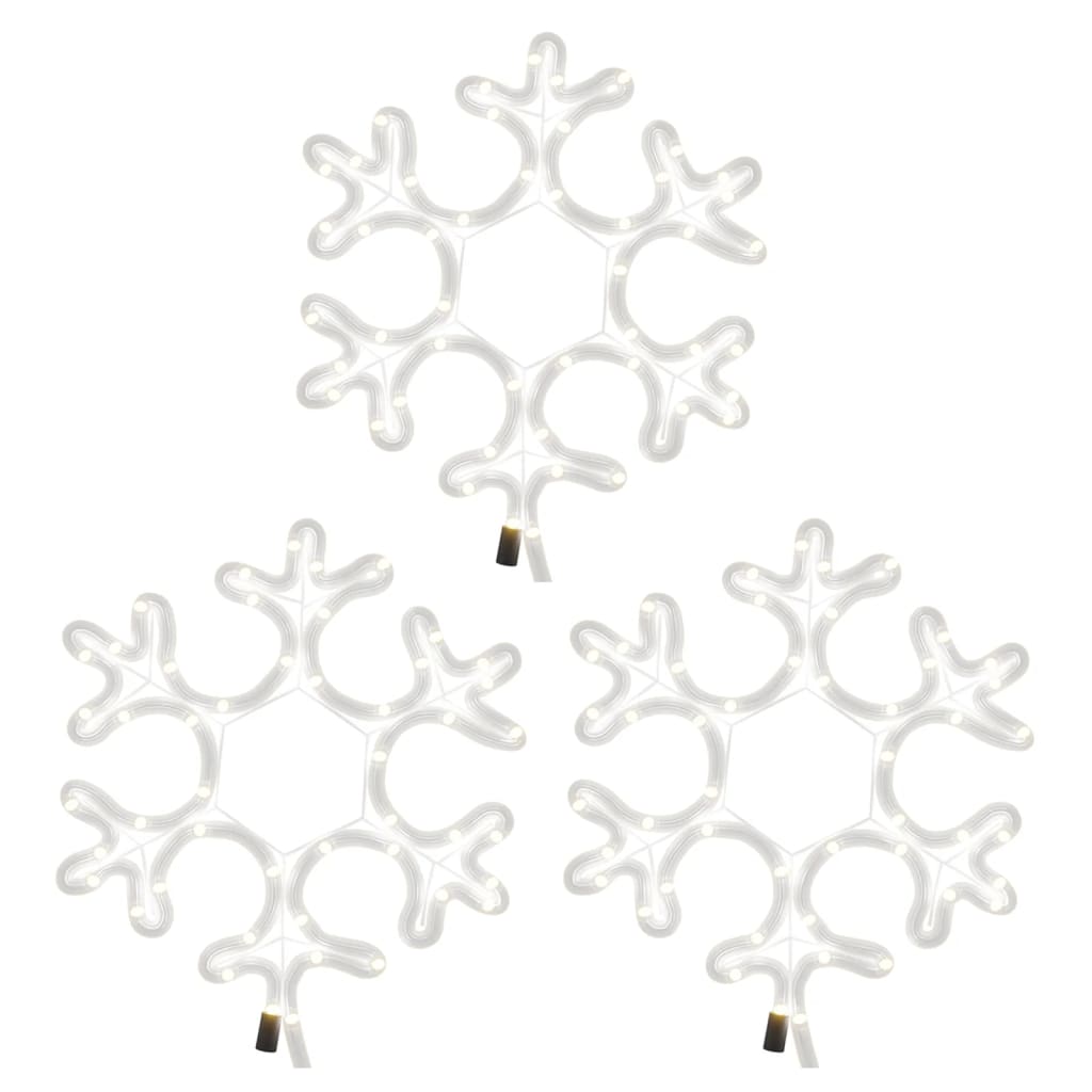 Figura Natalizia Fiocco di Neve LED 3 pz Bianco Caldo 27x27 cm 3154286