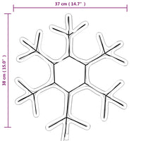 Figura Natalizia Fiocco di Neve LED 3 pz Bianco Caldo 38x37 cm 3154289