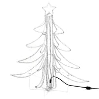 Figura Albero Natale Pieghevole LED 2pz Bianco Caldo 87x87x93cm