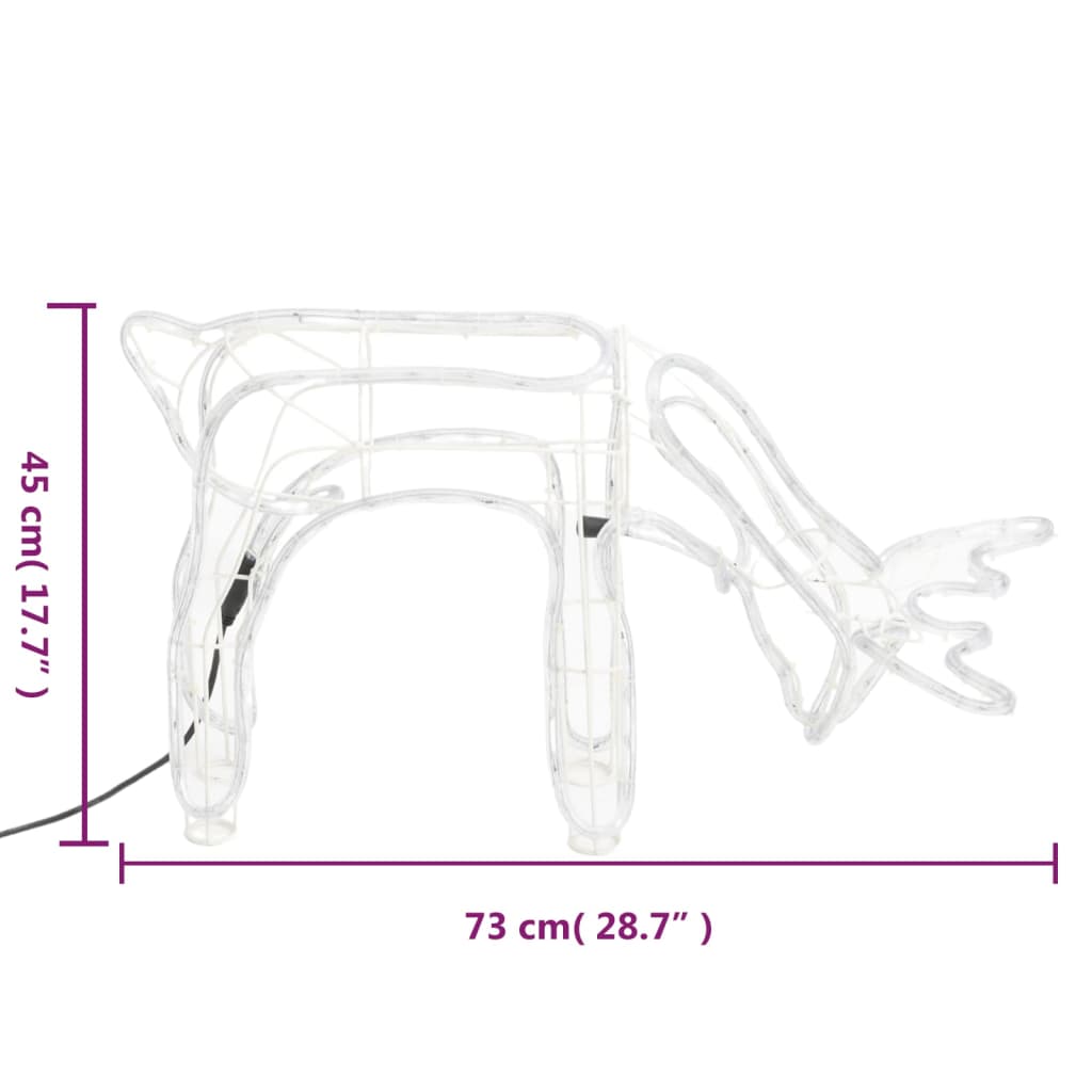 Figure Natalizie Renne 2 pz Bianco Caldo 73x31x45 cm 3154306