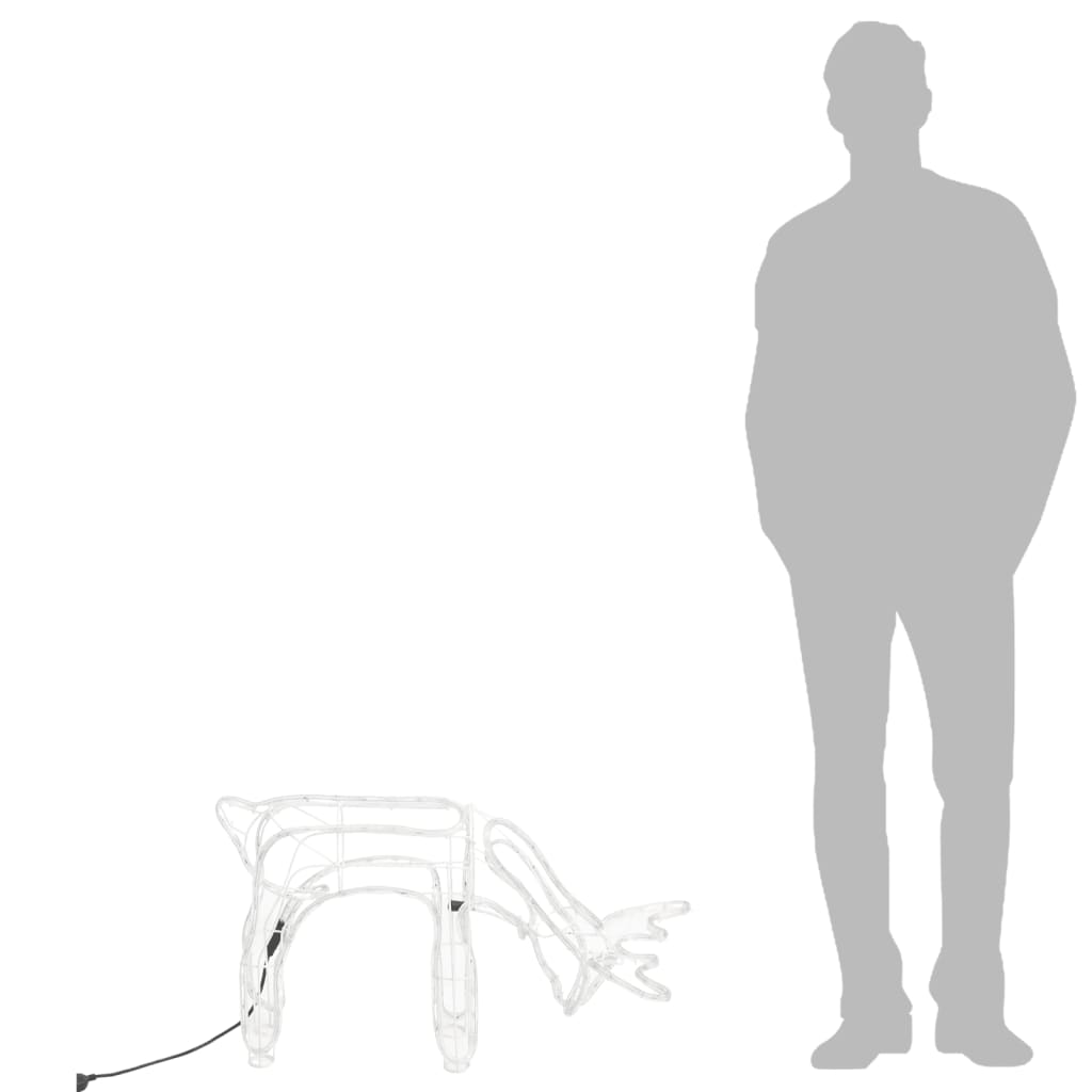 Figure Natalizie Renne 3 pz Bianco Caldo 73x31x45 cm
