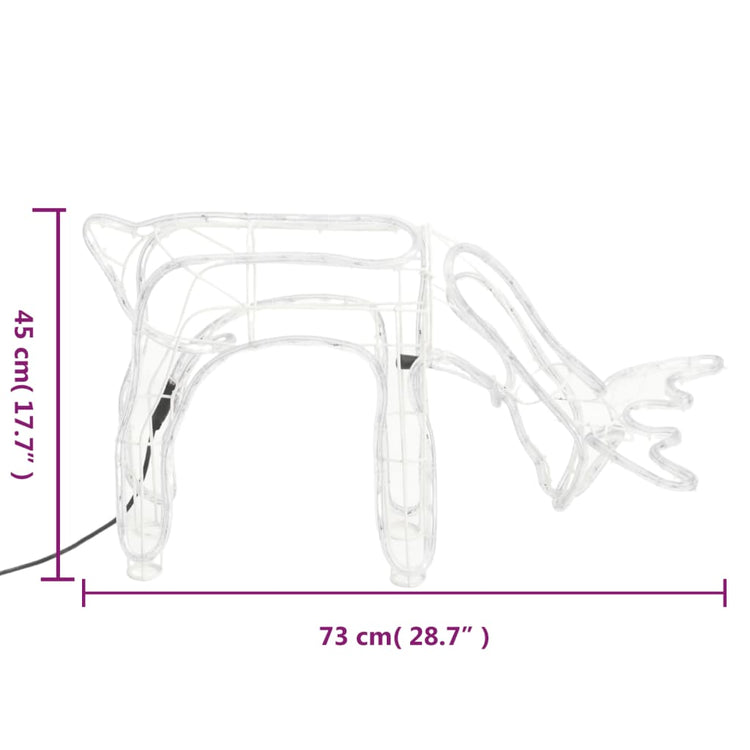 Figure Natalizie Renne 3 pz Bianco Caldo 73x31x45 cm