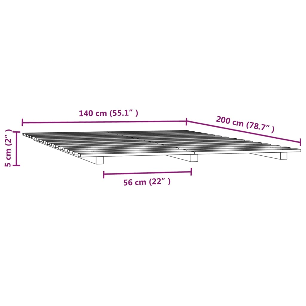 Giroletto 140x200 cm in Legno Massello di Pino cod mxl 58843