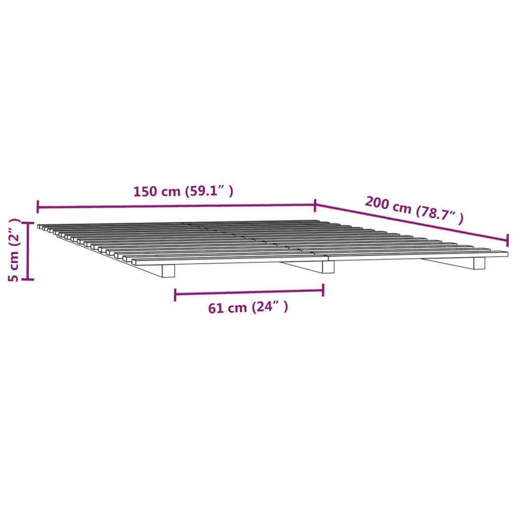 Giroletto Bianco 150x200 cm in Legno Massello di Pino cod mxl 58846