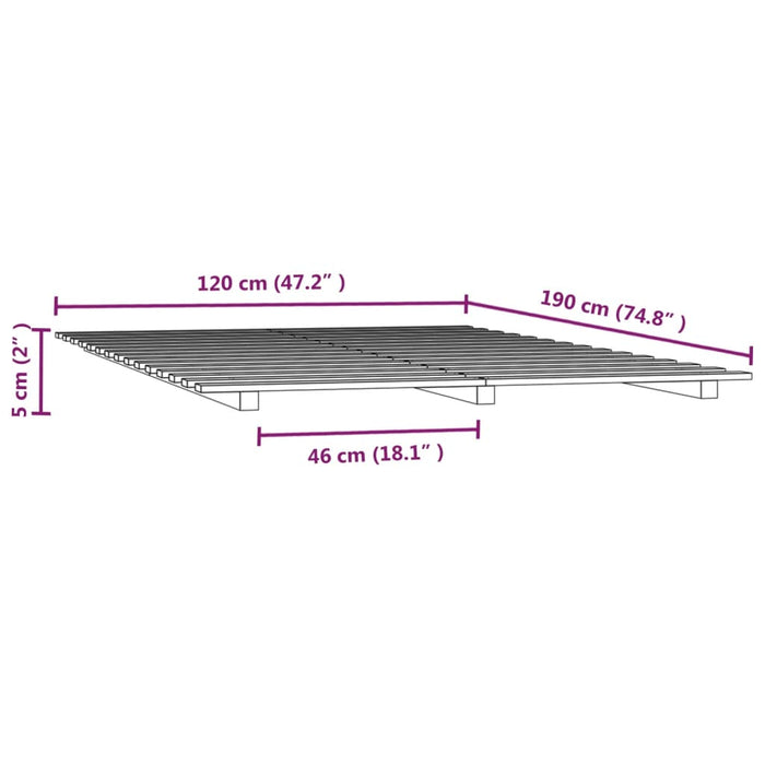 Giroletto Miele 120x190 cm Legno Massello di Pino 824601