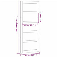 Porta del Granaio Bianca 80x1,8x204,5 cm Legno Massello di Pino cod mxl 75891