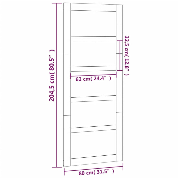 Porta del Granaio Bianca 80x1,8x204,5 cm Legno Massello di Pino cod mxl 75891