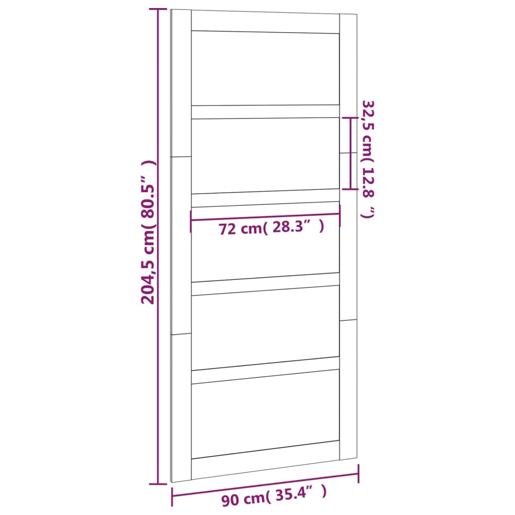 Porta del Granaio Bianca 90x1,8x204,5 cm Legno Massello di Pino cod mxl 76783