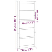 Porta del Granaio Bianca 90x1,8x204,5 cm Legno Massello di Pino 824619