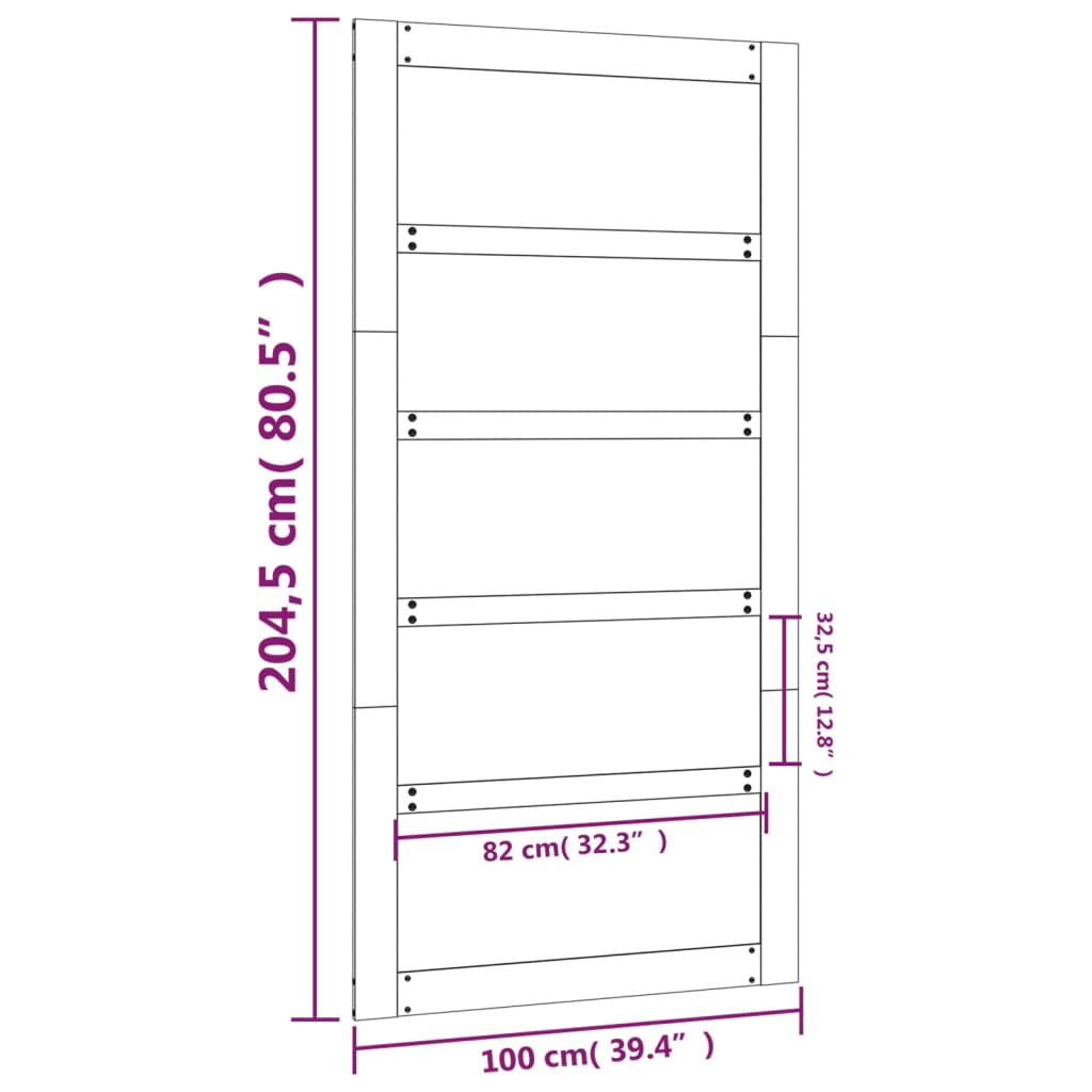 Porta del Granaio 100x1,8x204,5 cm in Legno Massello di Pino cod mxl 65883