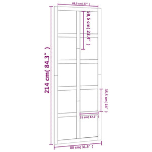 Porta del Granaio 80x1,8x214 cm in Legno Massello di Pino 824628