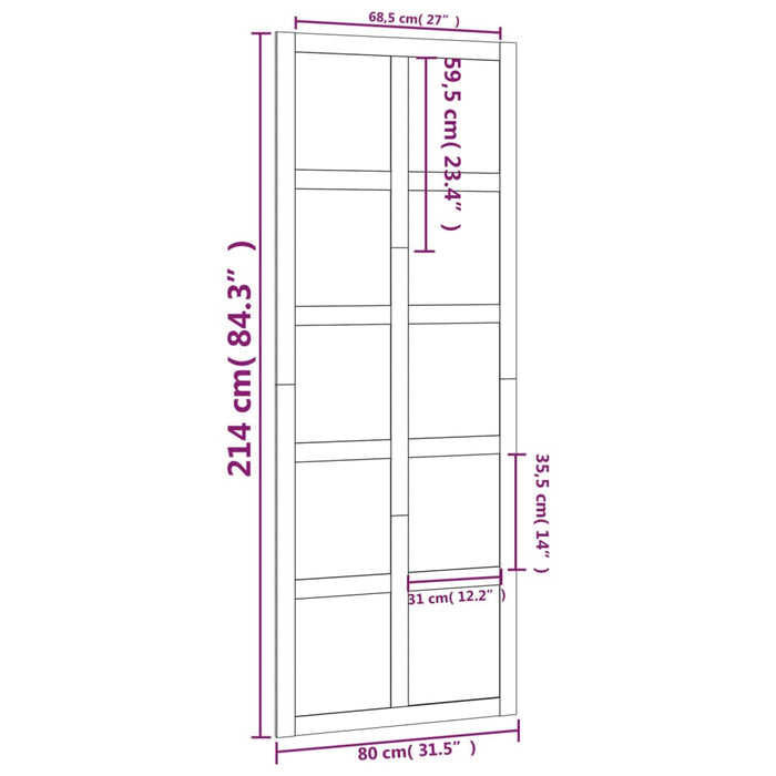 Porta del Granaio Bianca 80x1,8x214 cm Legno Massello di Pino cod mxl 63508