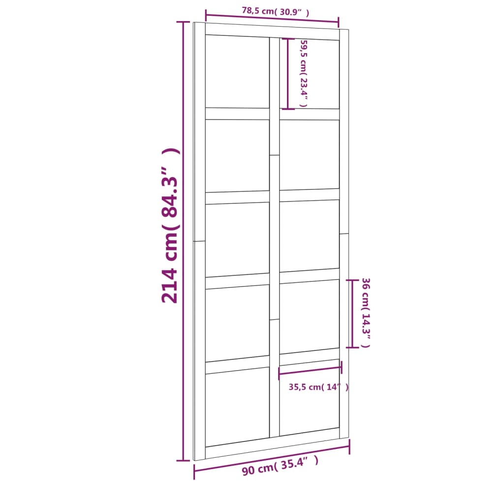 Porta del Granaio Bianca 90x1,8x214 cm Legno Massello di Pino cod mxl 63507