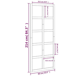 Porta del Granaio Bianca 90x1,8x214 cm Legno Massello di Pino cod mxl 63507