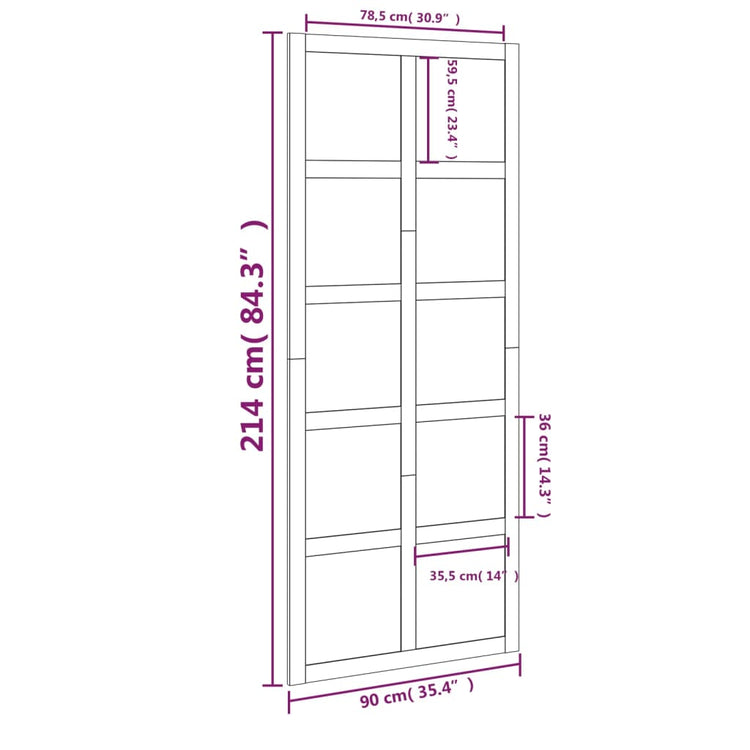 Porta del Granaio Bianca 90x1,8x214 cm Legno Massello di Pino cod mxl 63507