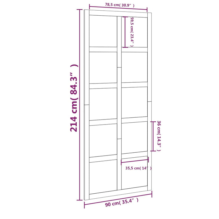 Porta del Granaio Bianca 90x1,8x214 cm Legno Massello di Pino 824634