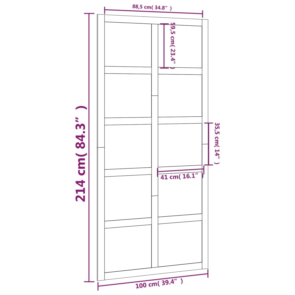 Porta del Granaio 100x1,8x214 cm in Legno Massello di Pino cod mxl 63510