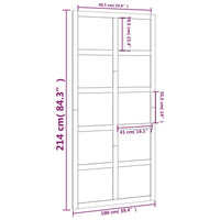 Porta del Granaio 100x1,8x214 cm in Legno Massello di Pino cod mxl 63510