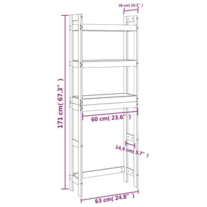 Rastrelliera da Bagno Bianca 63x26x171 cm Legno Massello Pino 824659