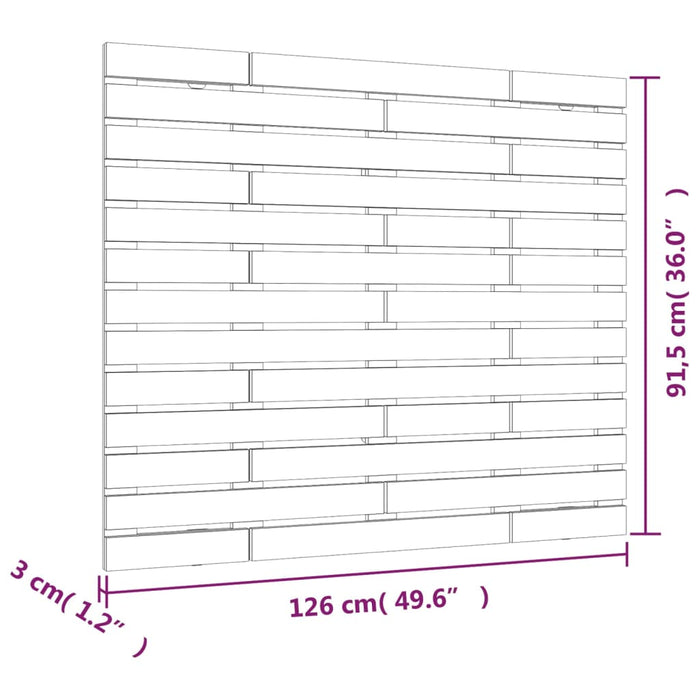 Testiera da Parete Miele 126x3x91,5cm in Legno Massello di Pino 824681