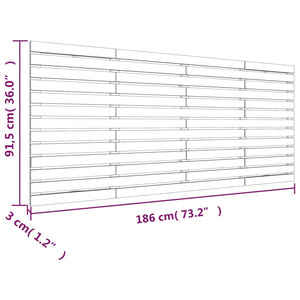 Testiera da Parete Miele 186x3x91,5cm in Legno Massello di Pino 824706