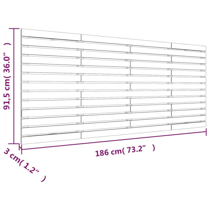 Testiera da Parete Miele 186x3x91,5cm in Legno Massello di Pino 824706