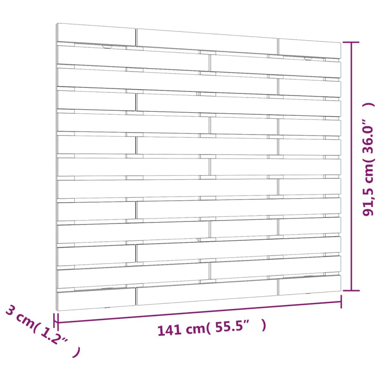 Testiera da Parete Bianca 141x3x91,5 cm Legno Massello di Pino 824709