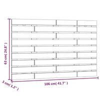 Testiera da Parete 106x3x63 cm in Legno Massello di Pino 824713