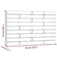 Testiera da Parete Nera 96x3x63 cm in Legno Massello di Pino cod mxl 51261