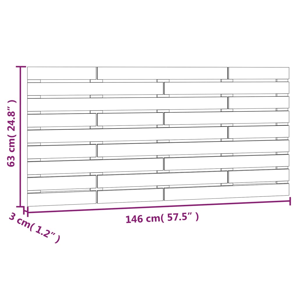 Testiera da Parete Miele 146x3x63 cm in Legno Massello di Pino cod mxl 51494