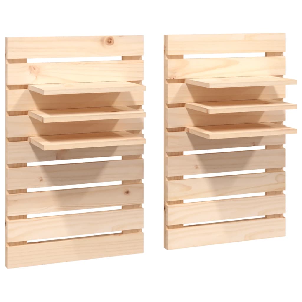 Mensole da Letto a Parete 2 pz Legno Massello di Pino cod mxl 32899