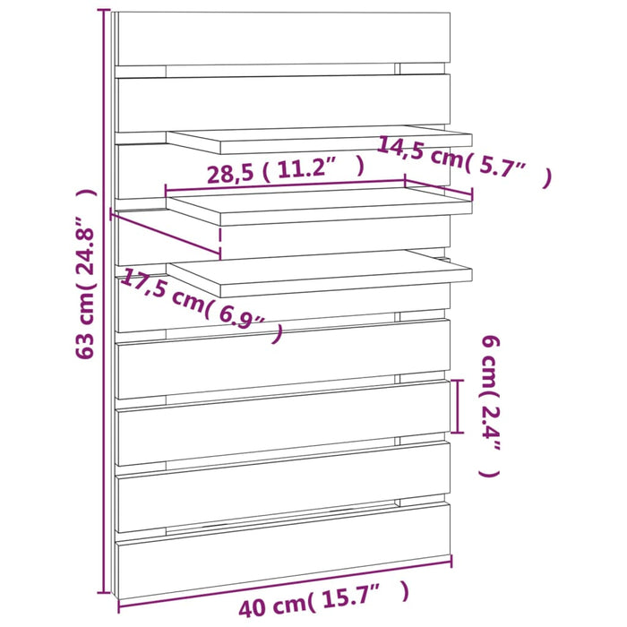 Mensole da Letto a Parete 2 pz Legno Massello di Pino cod mxl 32899