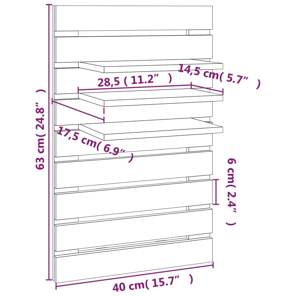 Mensole da Letto a Parete 2 pz Bianco Legno Massello di Pino cod mxl 32919