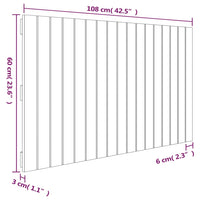 Testiera da Parete Nera 108x3x60 cm in Legno Massello di Pino 824827